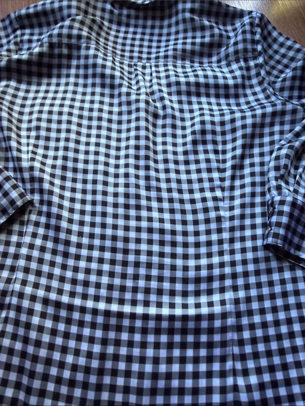 White House Black Market Black & White Gingham Button-Down Shirt - Picture 7 of 8